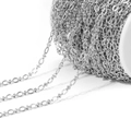 Chaîne à lèvres gaufrée de 4,5 mm en acier inoxydable argenté pour bijoux DIY - Chaîne à Lèvres Largeur 4,5mm Nœud Papillon Gaufré au Milieu / Couleur Acier