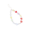 Detail of handmade colorful acrylic butterfly and pearl beads on a wrist phone strap - Multicolor Butterfly Pearl