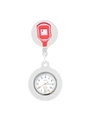 Dettaglio orologio da infermiere con clip sacca di sangue rossa e quadrante luminoso - Bianco Sacca di sangue