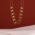 Elegante collana dorata a doppio strato con ciondoli a rombi geometrici lucidi - Oro 18K / Oro
