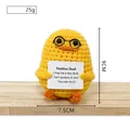 Handmade positive duck crochet doll with glasses and encouragement card desk decor - Duck