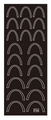 Japanese style black nail art sticker P06 featuring white semicircular line patterns - 6# (P06 Semi-circle Arch)