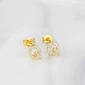 Elegant gold-plated letter Q stud earring set with sparkling cubic zirconia inlay - Letter Q
