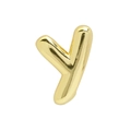 3D bubble letter Y charm in 18k gold plating with a polished mirror finish for DIY jewelry - Gold Letter-Y