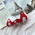 Detailed view of snow-covered house shaped red glitter hair claw clip with festive design - Christmas Red House Claw Clip (approx. 7.5cm)