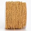 18k gold plated stainless steel DIY extender chain roll for jewelry making - 0.5x2.5x3.5mm / Gold