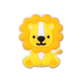 Yellow silicone lion bead for DIY baby teething necklaces and pacifier chains - Lion