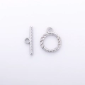 Polished silver stainless steel OT toggle clasp jewelry connector for DIY bracelet making - DY715-Spiral Twist / Silver