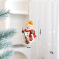Resin snowman Christmas tree pendant with orange hat and festive red scarf, 8.6cm high - Snowman - Broom