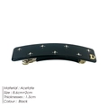 Fermaglio per capelli in acetato nero con strass scintillanti e ciondolo dorato con lettera D - Nero