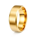 Minimalist 8mm golden matte stainless steel ring with brushed finish and polished edges - 8mm / US 13 / Gold