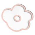 Nordic flower acrylic coaster with elegant pink trim and transparent floral design - Pink
