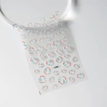 3D embossed heart and circle nail stickers with gradient laser texture in S-022 style - Gradient 3D Hearts (S-022)