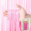 Rideau à franges rose pour décoration de fête avec détails de l'emballage de vente au détail - 1*2 Mètres / Rose Macaron