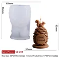 3D-Eichhörnchen-Silikonform für DIY-Weihnachtskerzen mit Happy Squirrel-Schriftzug - Eichhörnchen Pinienzapfen SD-204