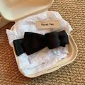 Elegant black satin bow hair clip in a premium white gift box with thank you card - Black Twist Clip (Includes Gift Box)