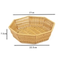 Hexagonal woven snack basket in natural brown finish, size 27x22.5x7.5cm for table decor - Octagonal Yellow Large