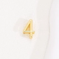 Detailed view of a shiny gold number 4 charm accessory for a 10mm mesh bracelet band - Number 4