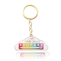 Creative cloud my MOOD TRACKER metal keychain with interactive sliding heart and rainbow bar - Cloud Mood Keychain / Cloud Keychain - White