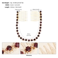 Gold bridal hair comb chain with purple rhinestones 26.5cm length 17g weight - Gold + Dark Purple