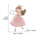 Angelo di Natale fatto a mano in pizzo rosa e oro, misure 14x8 cm con specifiche - Rosa