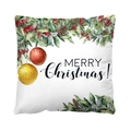 Christmas pillowcase featuring festive pine branches and red berry watercolor pattern - Style 2-Watercolor Wreath MERRY Christmas
