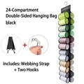Organizzatore sospeso bifacciale a 24 tasche nero con scomparti trasparenti e ganci - Nero