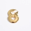 Polished thick gold-plated hoop earrings with a glossy metallic C-shape design - Shiny Gold Large Hoop Ear Buckle