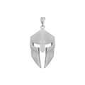 Collana con ciondolo a casco spartano in acciaio al titanio argento lucido da uomo - solo ciondolo / Colore acciaio