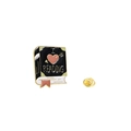 Cartoon enamel book brooch with pink heart and I Love Reading text in black and gold - I Love Reading Style (CZ0408-3)