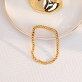 Minimalist 18k gold bead bracelet with polished solid gold sphere design and elastic band - 18K Gold Bead Bracelet