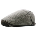 Casquette gavroche vintage en velours côtelé gris avec visière marron et boucle - Style Velours Côtelé Rayé (5060253507071) / Vert clair