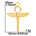 Golden Egyptian Ankh pendant with scarab and wings, measuring 30mm height and 1.2g weight - Gold (Pendant Only)