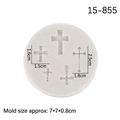White silicone cross pattern mold for DIY resin and fondant cake decorating 7x7cm - No.1 Cross Combination / Gray