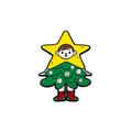 Cartoon boy in Christmas tree costume enamel pin with sparkling rhinestones decoration - Boy in Christmas Tree Costume (CZ2272-2)