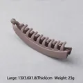 Morandi brown-purple matte banana hair clip in large size with multi-tooth design - Large / Purple Coffee