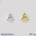 Hamsa Hand Anhänger aus Edelstahl in Gold und Silber, 22x15mm DIY Schmuckzubehör - Hohle Hamsa Hand (Stil 3) / Stahlfarbe