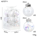 6cm clear Christmas ball set with sequins and golden stars in a transparent gift box - Clear Iridescent Sequins and White Grid Stars / 6cm Clear Balls 12Pcs/Box