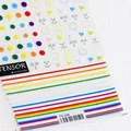 5D rainbow smiley nail sticker TS-508 with colorful dots and hearts for DIY nail art - Rainbow Smiley (TS-508)