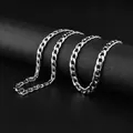 Klassieke 7mm zilveren Cubaanse schakelketting voor heren met gepolijste afwerking - Dikke Ketting / Geschikt voor Mannen / Lengte 60cm Breedte 7mm