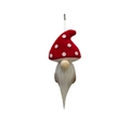 Gnomo di Natale appeso con cappello a fungo rosso e barba bianca per l'albero di Natale - Imballaggio individuale