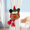 3D pluche rendier kerst gordijnhouder met rode hoed en geruite sjaal decoratie voor huis - Rendier Stijl Tieback