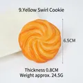 Yellow spiral cookie keychain model, 6.5cm diameter realistic PVC food pendant - Yellow Spiral Cookie Model