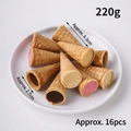 Mini crispy ice cream cones 220g pack featuring chocolate and strawberry flavors - Mixed Mini Chocolate Cones (220g)