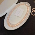 Elegant pale pink pearl necklace with 8-10mm beads and refined metallic clasp - Pink-10mm Pearl (83#)