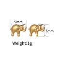 Minimalist golden elephant stud earrings with matte finish and 9mm width size - Gold Elephant