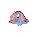 Cute enamel bikini pin with pink and blue contrast and let's go swimming text - Swimwear