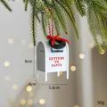 Décoration de boîte aux lettres de Noël blanche en métal avec ruban rouge et houx - Blanc