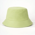 Detail of light green bucket hat showing twill cotton texture and multi-row brim stitching - Bean Green