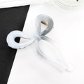 Blue marble texture acrylic bow hair claw clip with golden metal spring for women - Gray